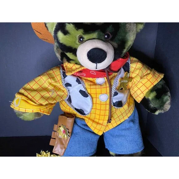 Build A Bear Camo Bear w Toy Story Disney Pixar Sheriff Woody Outfit BABW - Picture 3 of 9